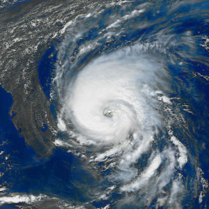 satellite photo of hurricane approaching Florida